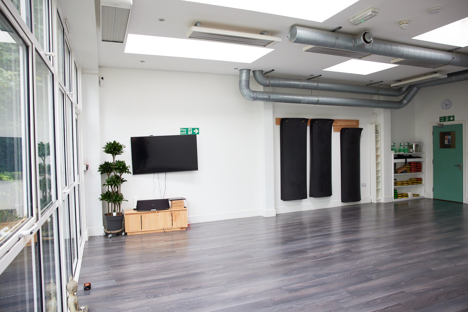 Yoga mats and props inside Phoenix Yoga